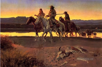 Carsons Männer Cowboy Charles Marion Russell Indianer Ölgemälde